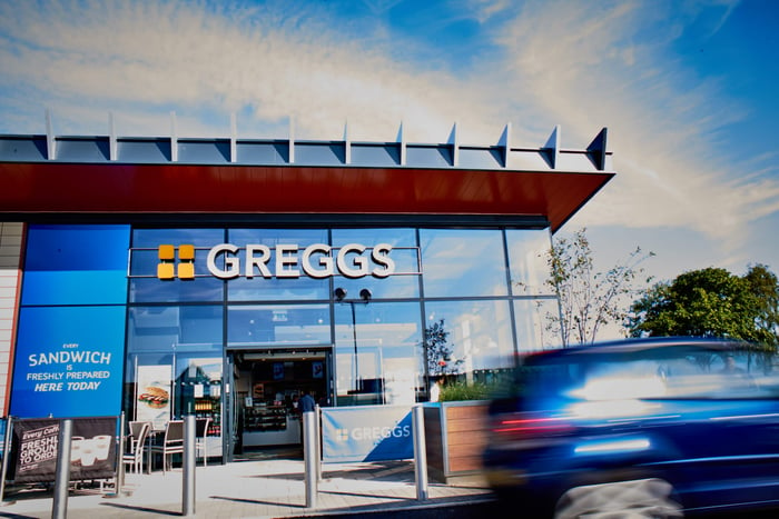 greggs drive through shop front