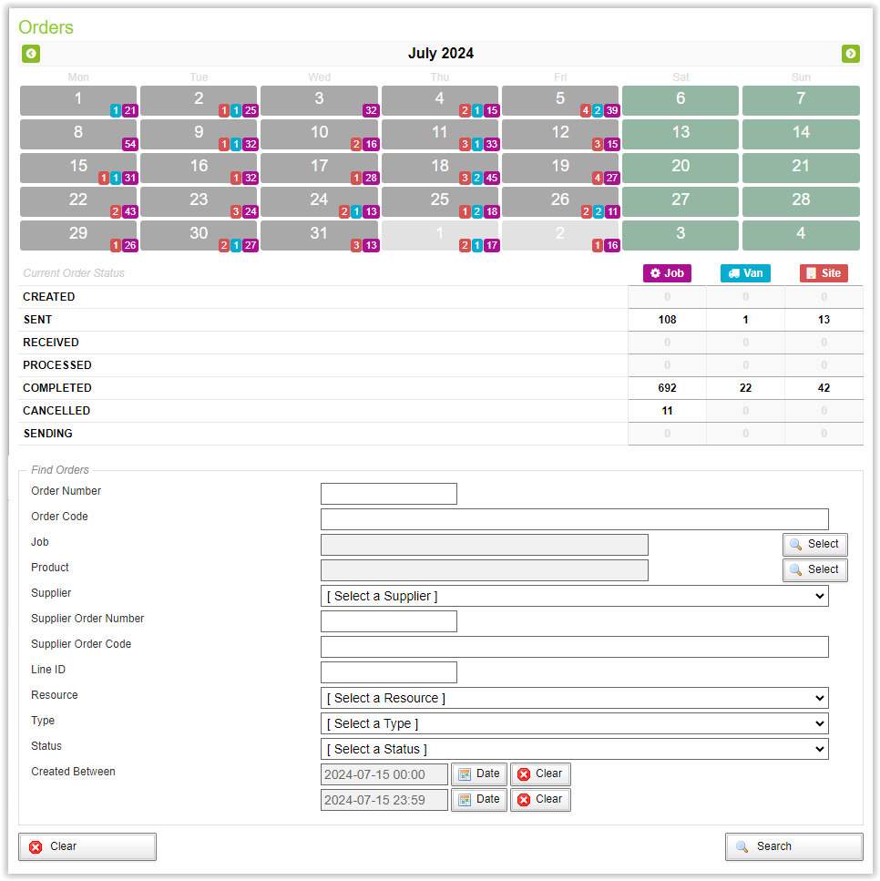 parts ordering